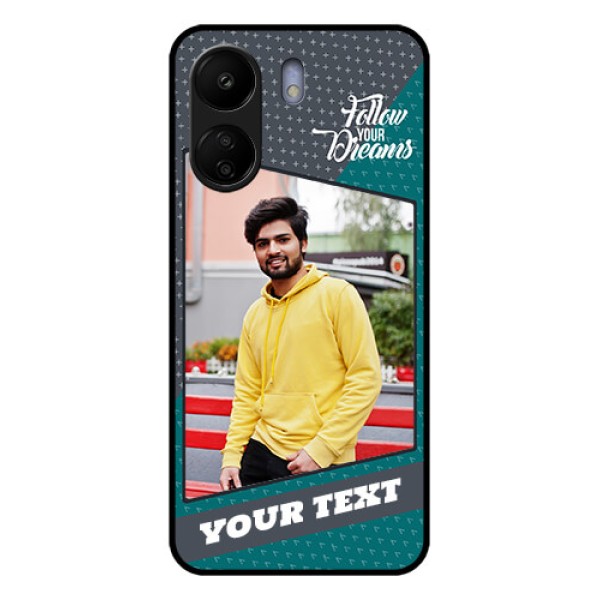 Poco C65 Custom Glass Phone Case - Background Pattern Design With Quote