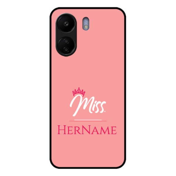 Poco C65 Custom Glass Phone Case - Mrs With Name Design