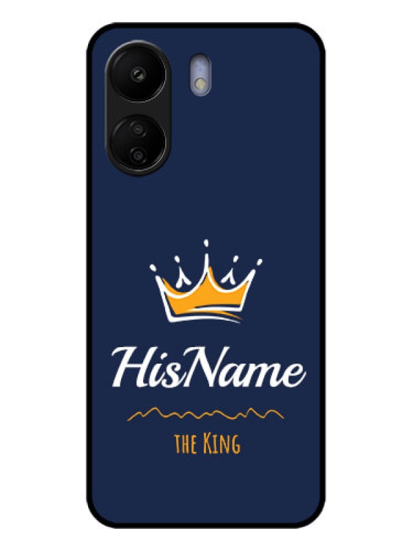 Custom Poco C65 Custom Glass Phone Case - King With Name Design