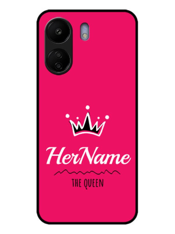 Custom Poco C65 Custom Glass Phone Case - Queen With Name Design