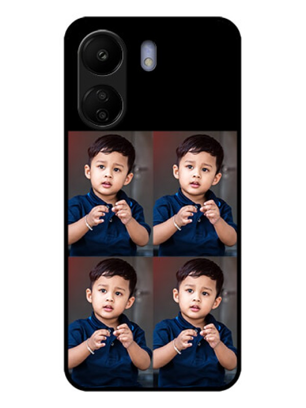 Custom Poco C65 Custom Glass Phone Case - 4 Image Holder Design