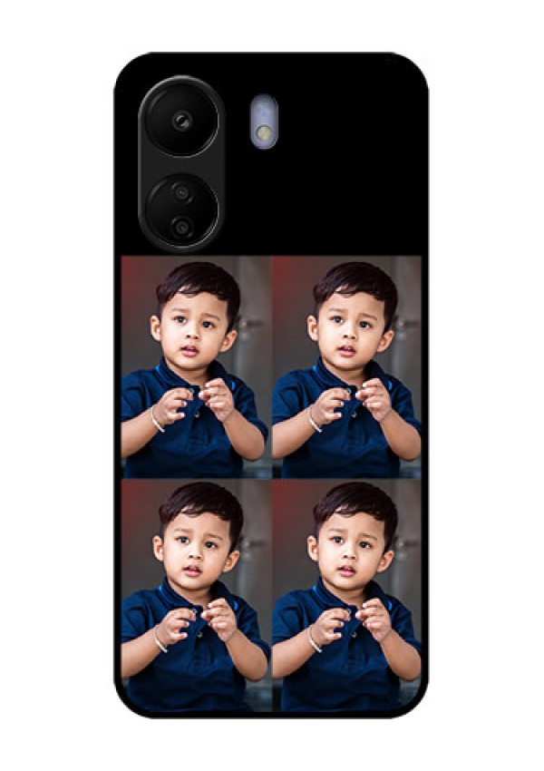Poco C65 Custom Glass Phone Case - 4 Image Holder Design