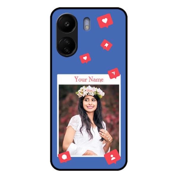 Poco C65 Custom Glass Phone Case - Like Share And Comment Design
