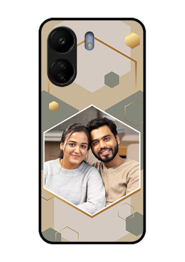 Poco C65 Custom Glass Phone Case - Stylish Hexagon Pattern Design
