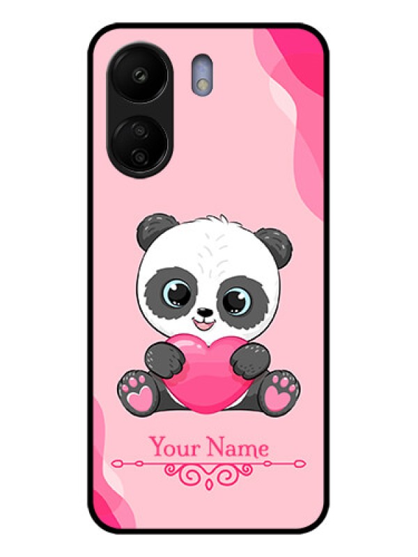 Custom Poco C65 Custom Glass Phone Case - Cute Panda Design