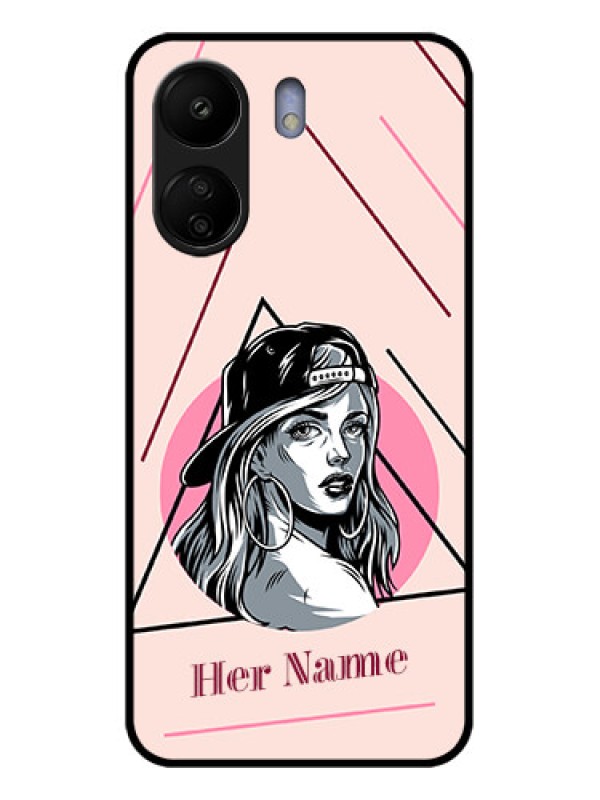 Custom Poco C65 Custom Glass Phone Case - Rockstar Girl Design