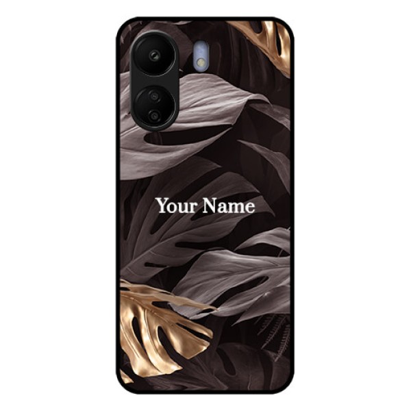 Poco C65 Custom Glass Phone Case - Wild Leaves Digital Paint Design Poco C65 Custom Glass Phone Case - Wild Leaves Digital Paint Design