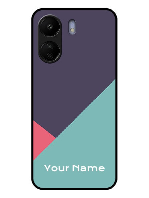 Custom Poco C65 Custom Glass Phone Case - Tri Color Abstract Design