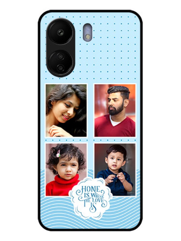 Custom Poco C65 Custom Glass Phone Case - Cute Love Quote With 4 Pic Upload Design
