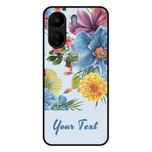 Poco C65 Custom Glass Phone Case - Stunning Watercolored Flowers Painting Design Poco C65 Custom Glass Phone Case - Stunning Watercolored Flowers Painting Design