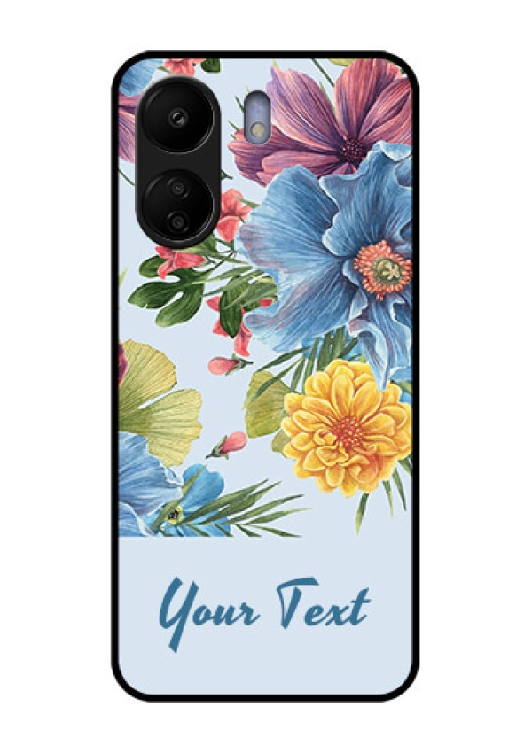 Poco C65 Custom Glass Phone Case - Stunning Watercolored Flowers Painting Design
