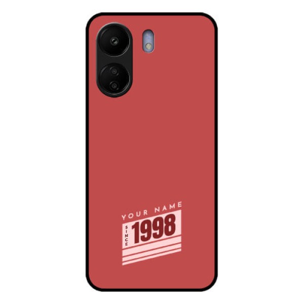Poco C65 Custom Glass Phone Case - Red Custom Year Of Birth Design Poco C65 Custom Glass Phone Case - Red Custom Year Of Birth Design