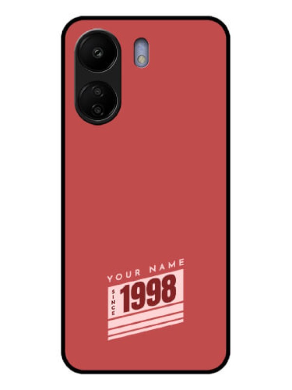 Custom Poco C65 Custom Glass Phone Case - Red Custom Year Of Birth Design