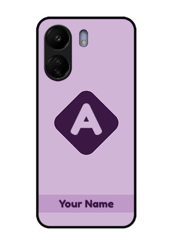 Poco C65 Custom Glass Phone Case - Custom Letter In Curved Badge Design