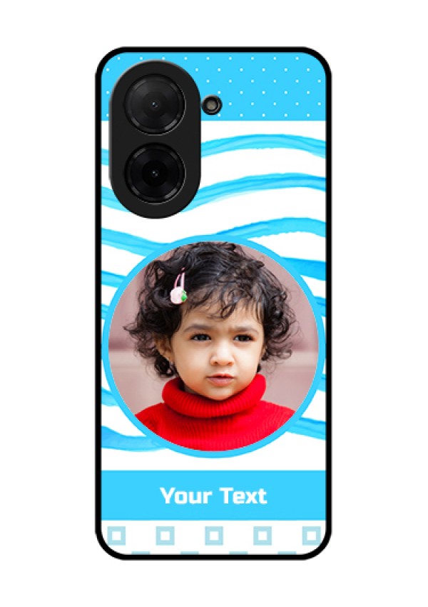 Poco C71 Custom Glass Phone Case - Simple Blue Case Design