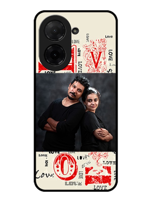 Custom Poco C71 Custom Glass Phone Case - Trendy Love Design Case