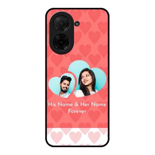 Poco C71 Custom Glass Phone Case - Couple Pic Upload Design