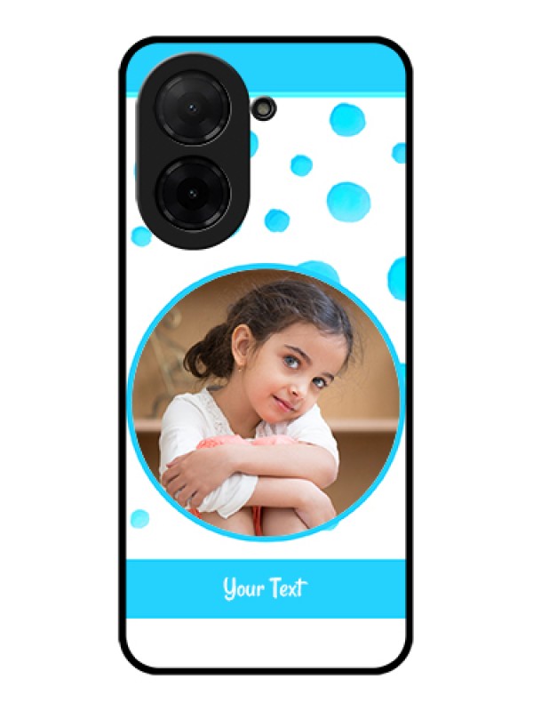 Custom Poco C71 Custom Glass Phone Case - Blue Bubbles Pattern Design