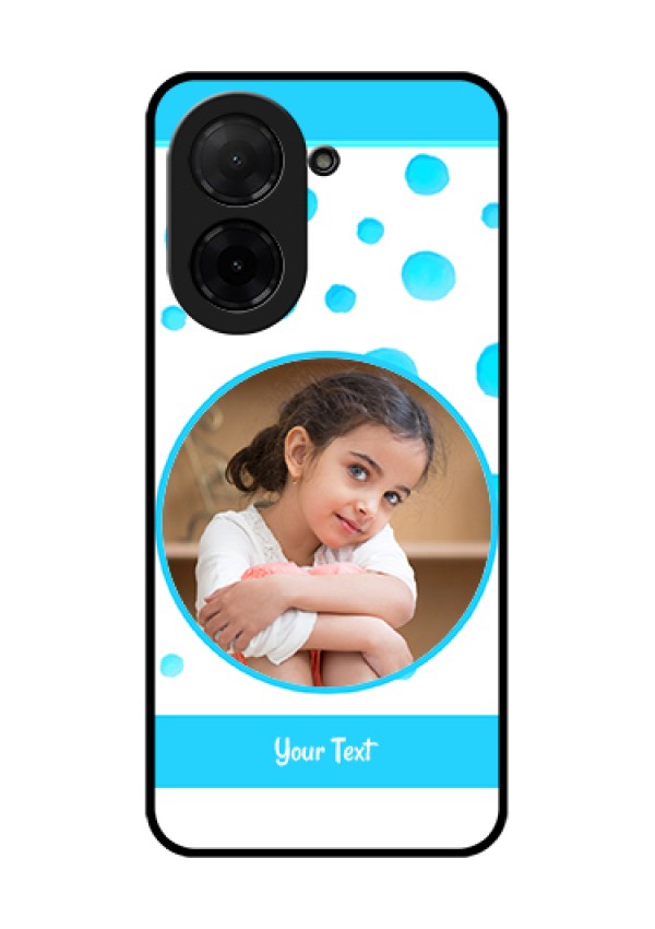 Poco C71 Custom Glass Phone Case - Blue Bubbles Pattern Design