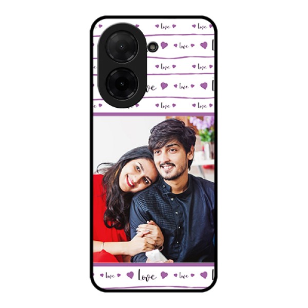 Poco C71 Custom Glass Phone Case - Couples Heart Design