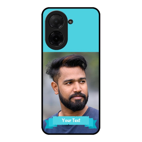 Poco C71 Custom Glass Phone Case - Blue Color Design Poco C71 Custom Glass Phone Case - Blue Color Design