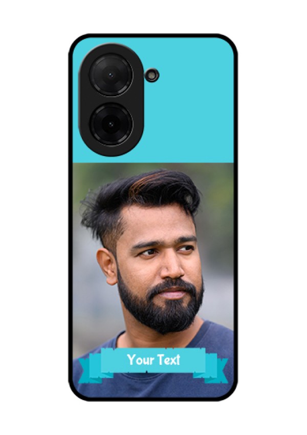 Poco C71 Custom Glass Phone Case - Blue Color Design