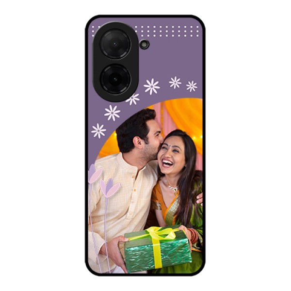Poco C71 Custom Glass Phone Case - Lavender Flowers Design