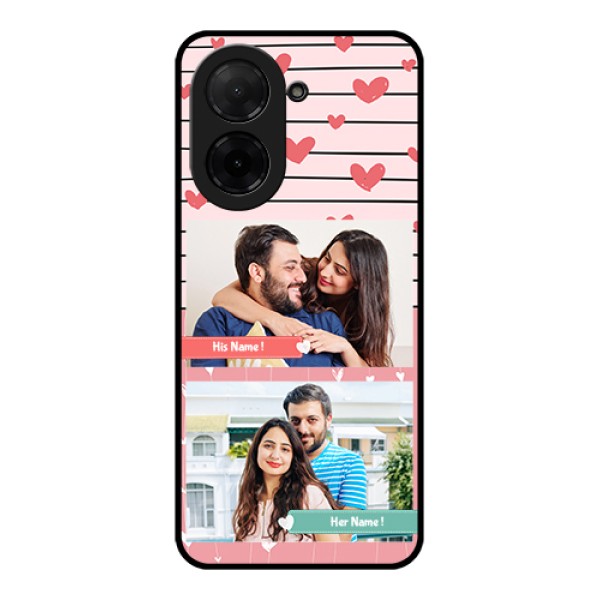 Poco C71 Custom Glass Phone Case - Photo With Heart Design