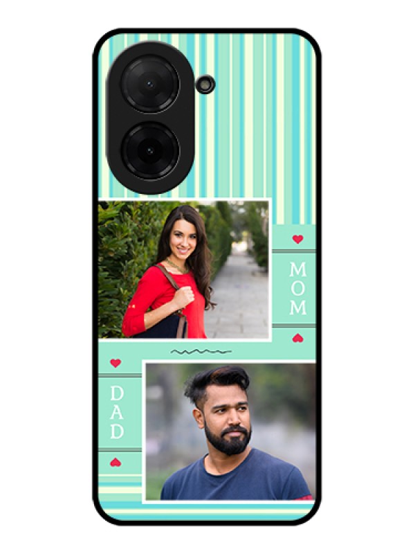 Custom Poco C71 Custom Glass Phone Case - Mom & Dad Pic Design