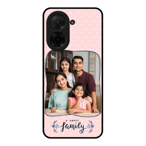 Poco C71 Custom Glass Phone Case - Family With Dots Design