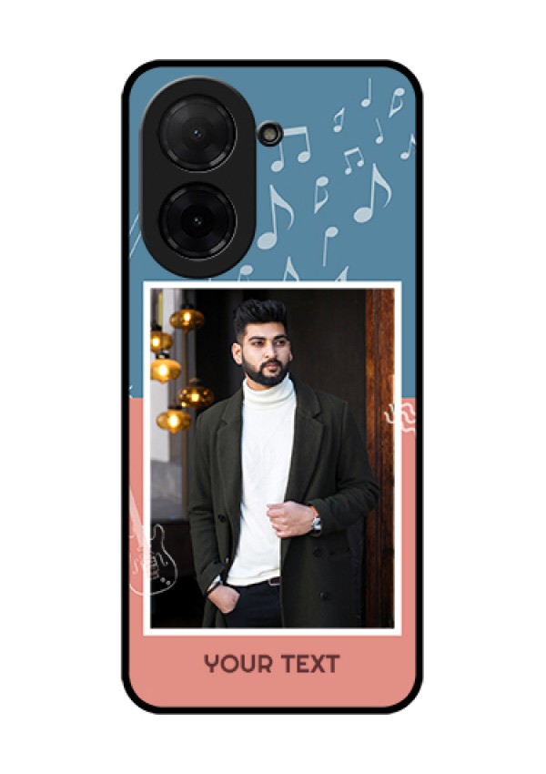 Poco C71 Custom Glass Phone Case - With Color Musical Note Design