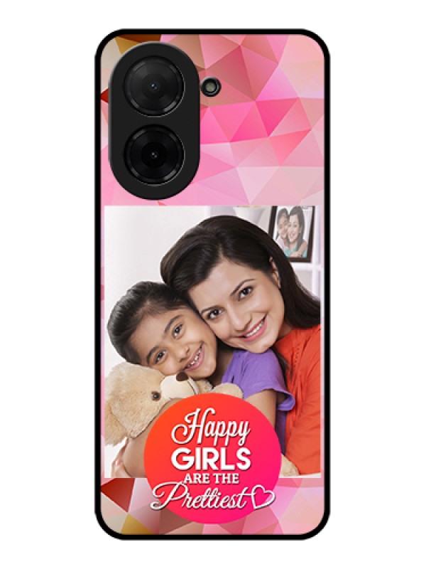 Custom Poco C71 Custom Glass Phone Case - Abstract Triangle Design