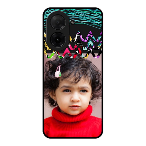 Poco C71 Custom Glass Phone Case - Neon Abstract Design