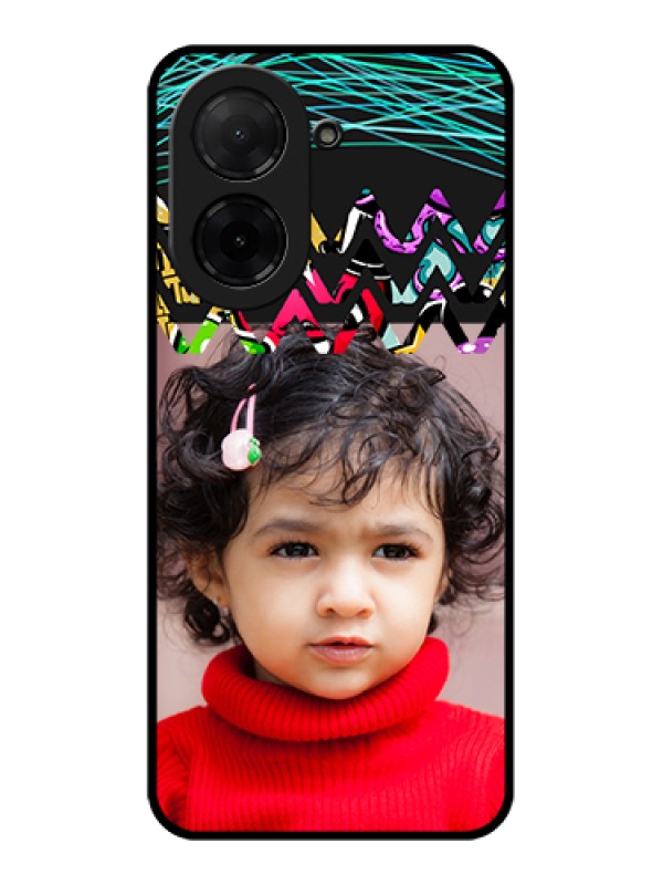 Custom Poco C71 Custom Glass Phone Case - Neon Abstract Design