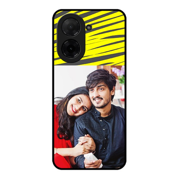 Poco C71 Custom Glass Phone Case - Yellow Abstract Design
