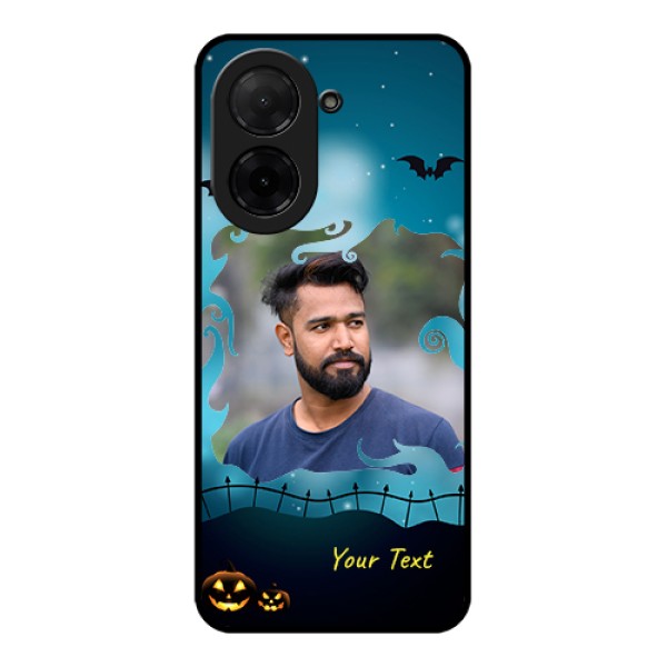 Poco C71 Custom Glass Phone Case - Halloween Frame Design
