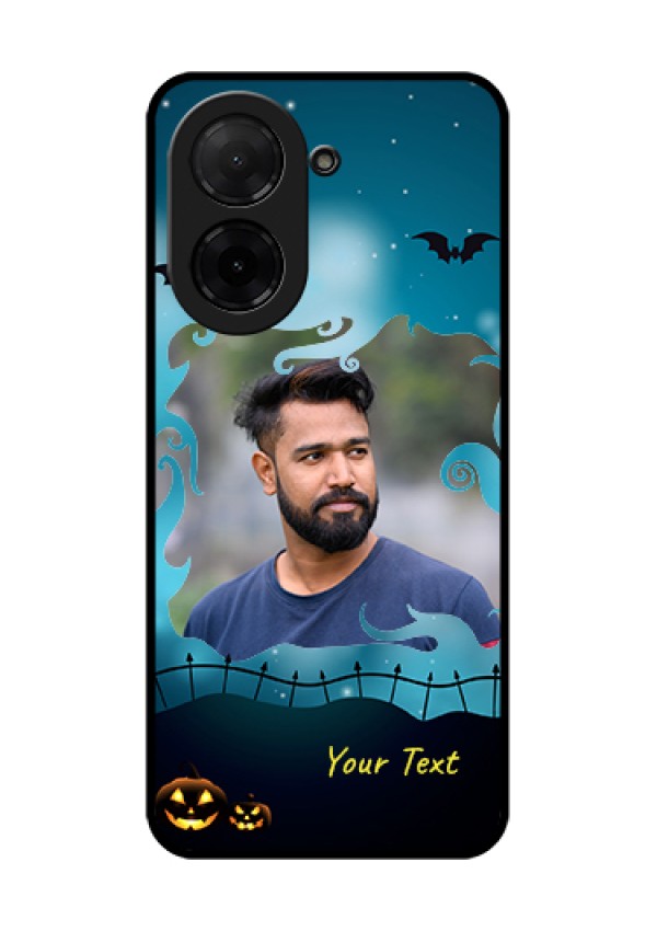 Poco C71 Custom Glass Phone Case - Halloween Frame Design