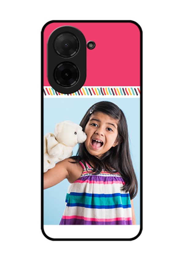 Poco C71 Custom Glass Phone Case - Line Art Design