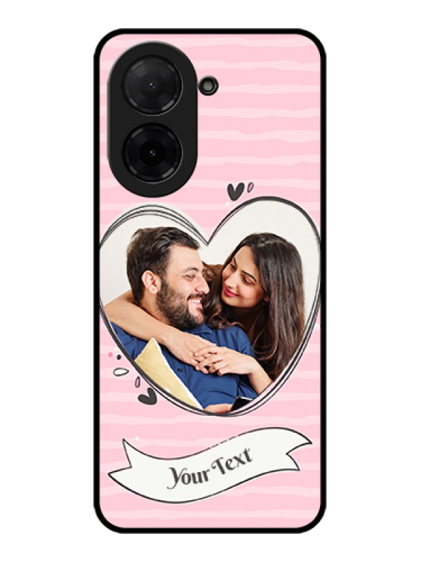 Custom Poco C71 Custom Glass Phone Case - Vintage Heart Design