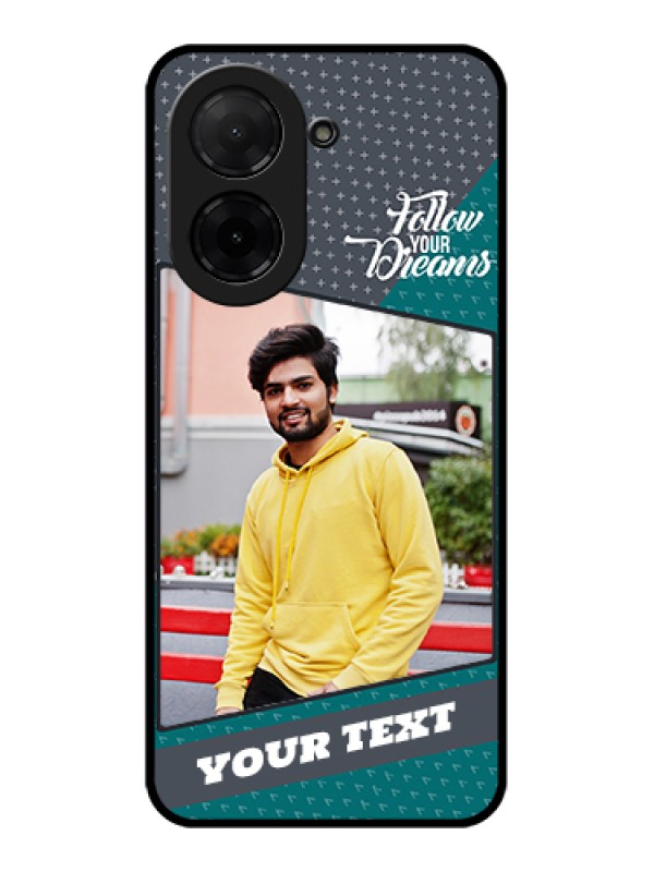 Custom Poco C71 Custom Glass Phone Case - Background Pattern Design With Quote
