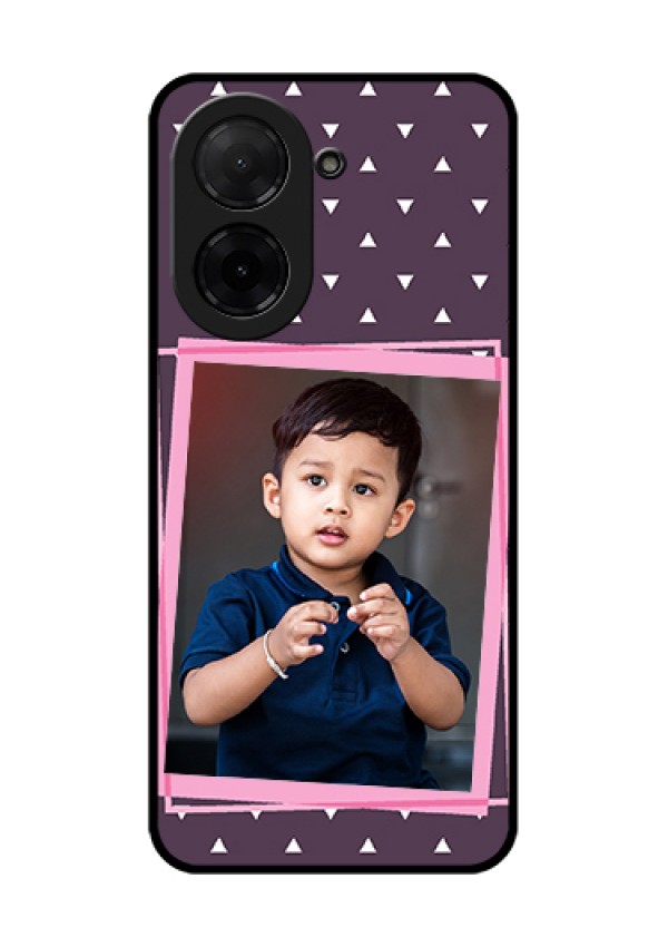 Poco C71 Custom Glass Phone Case - Triangle Pattern Dotted Design