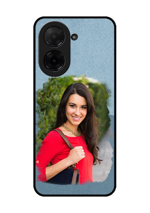 Poco C71 Custom Glass Phone Case - Grunge Line Art Design