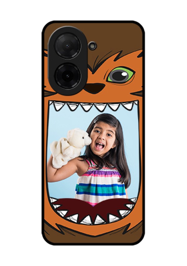 Poco C71 Custom Glass Phone Case - Owl Monster Back Case Design