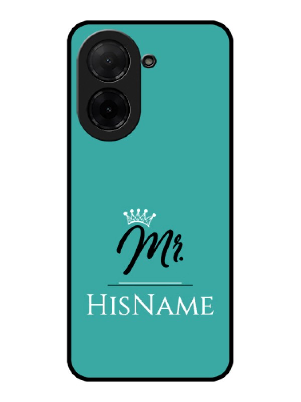 Custom Poco C71 Custom Glass Phone Case - Mr With Name Design