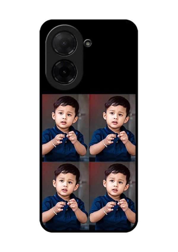Poco C71 Custom Glass Phone Case - 4 Image Holder Design