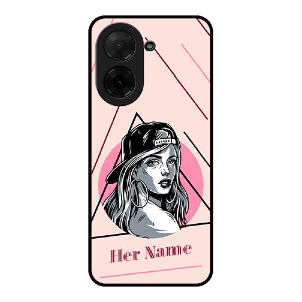 Poco C71 Custom Glass Phone Case - Rockstar Girl Design