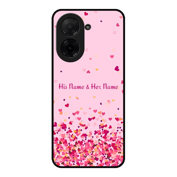 Poco C71 Custom Glass Phone Case - Floating Hearts Design