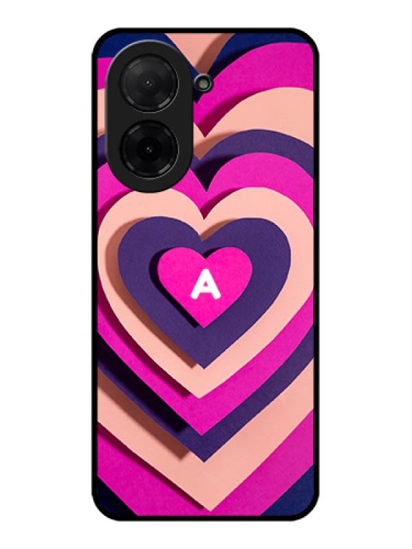 Custom Poco C71 Custom Glass Phone Case - Cute Heart Pattern Design