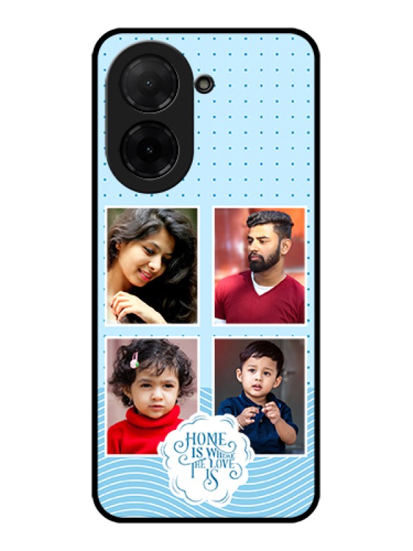 Custom Poco C71 Custom Glass Phone Case - Cute Love Quote With 4 Pic Upload Design