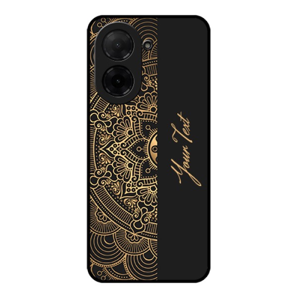 Poco C71 Custom Glass Phone Case - Mandala Art With Custom Text Design Poco C71 Custom Glass Phone Case - Mandala Art With Custom Text Design